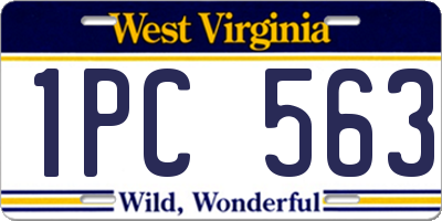 WV license plate 1PC563