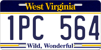 WV license plate 1PC564