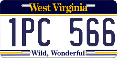 WV license plate 1PC566
