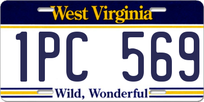WV license plate 1PC569