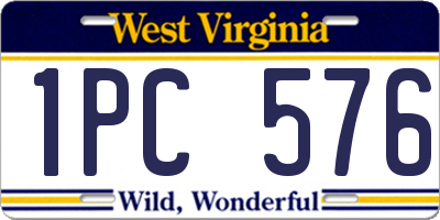 WV license plate 1PC576