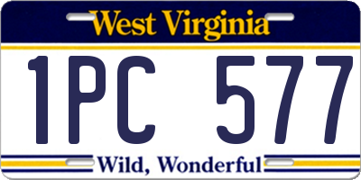 WV license plate 1PC577