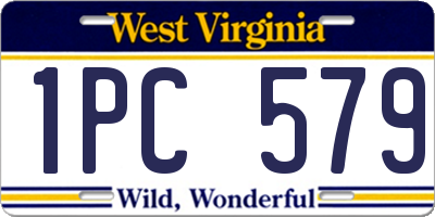 WV license plate 1PC579