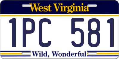 WV license plate 1PC581