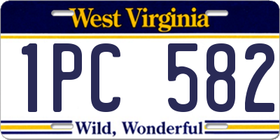 WV license plate 1PC582