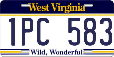 WV license plate 1PC583