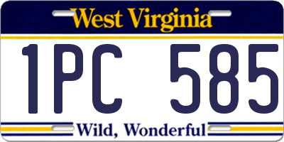 WV license plate 1PC585