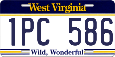 WV license plate 1PC586