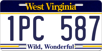 WV license plate 1PC587
