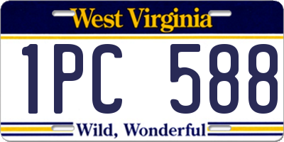 WV license plate 1PC588