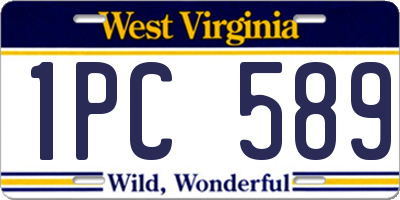 WV license plate 1PC589
