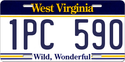 WV license plate 1PC590
