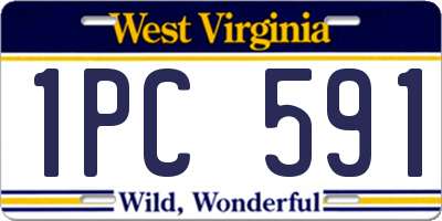WV license plate 1PC591