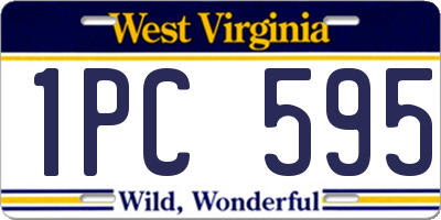WV license plate 1PC595