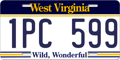 WV license plate 1PC599