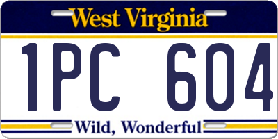 WV license plate 1PC604