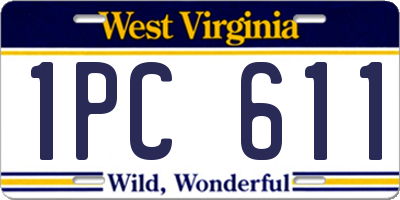 WV license plate 1PC611