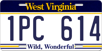 WV license plate 1PC614