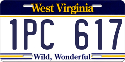 WV license plate 1PC617
