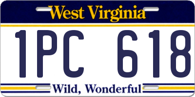 WV license plate 1PC618