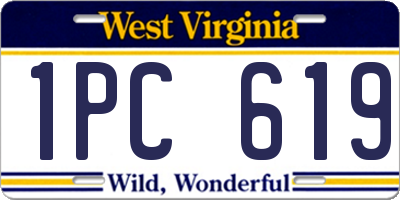 WV license plate 1PC619