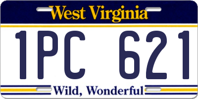WV license plate 1PC621