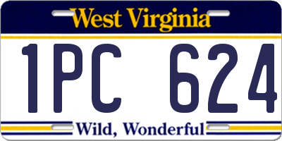 WV license plate 1PC624