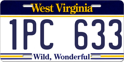 WV license plate 1PC633