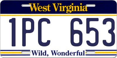 WV license plate 1PC653