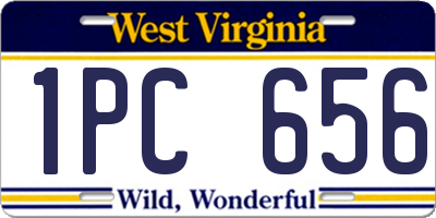 WV license plate 1PC656