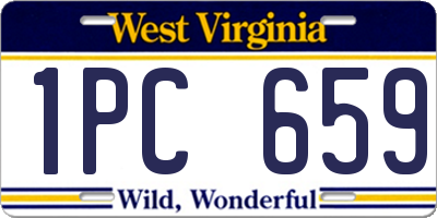 WV license plate 1PC659