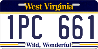 WV license plate 1PC661