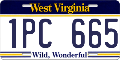 WV license plate 1PC665