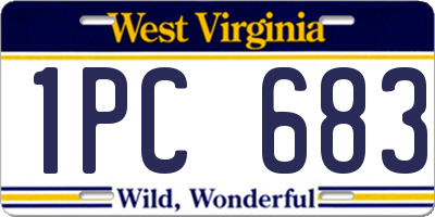 WV license plate 1PC683