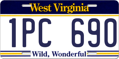 WV license plate 1PC690
