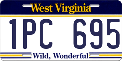 WV license plate 1PC695