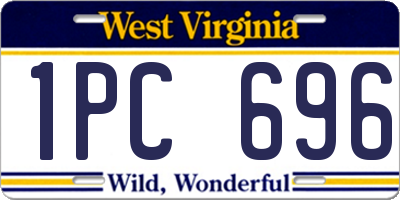 WV license plate 1PC696