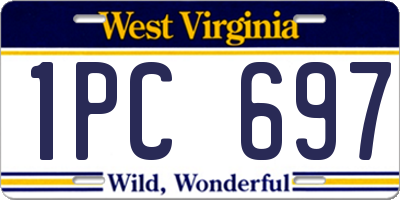 WV license plate 1PC697