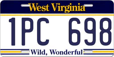 WV license plate 1PC698