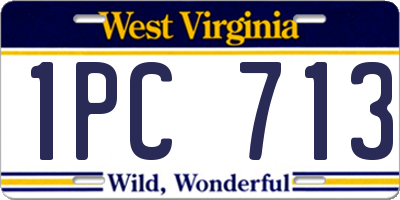 WV license plate 1PC713