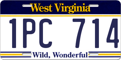 WV license plate 1PC714