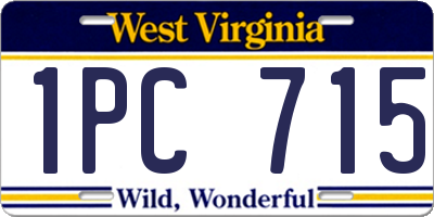 WV license plate 1PC715