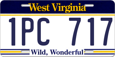 WV license plate 1PC717