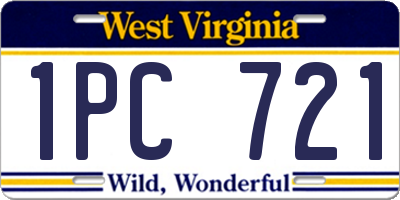 WV license plate 1PC721