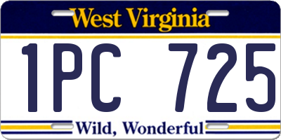 WV license plate 1PC725