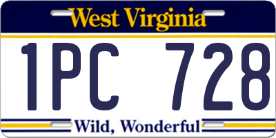 WV license plate 1PC728