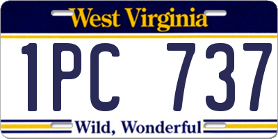 WV license plate 1PC737