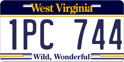 WV license plate 1PC744