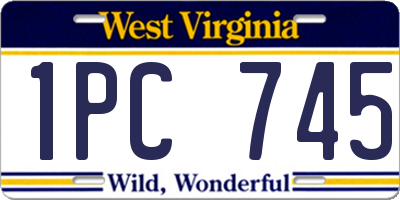 WV license plate 1PC745
