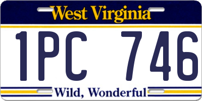 WV license plate 1PC746